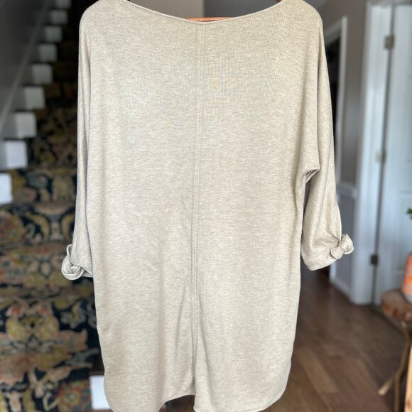 Max Studio Beige Double Knit Super Soft Sweatshirt Dress with Pockets Size Large - Picture 3 of 12